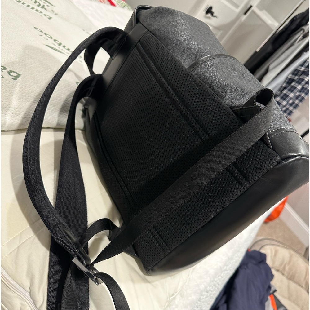 Black Leather Men's Backpack